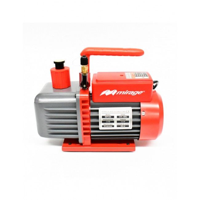 Bomba de vacio 3CFM, 1/3 HP, 2 etapas,110V con válvula anti retorno Mirage, 18011 - MVP230S