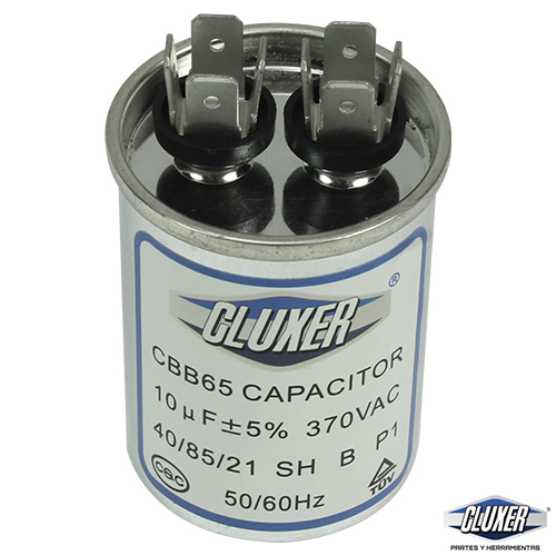 Capacitor de Trabajo, 10Mf, 370VAC +-5%, 50/60Hz, Cluxer - CXC37010