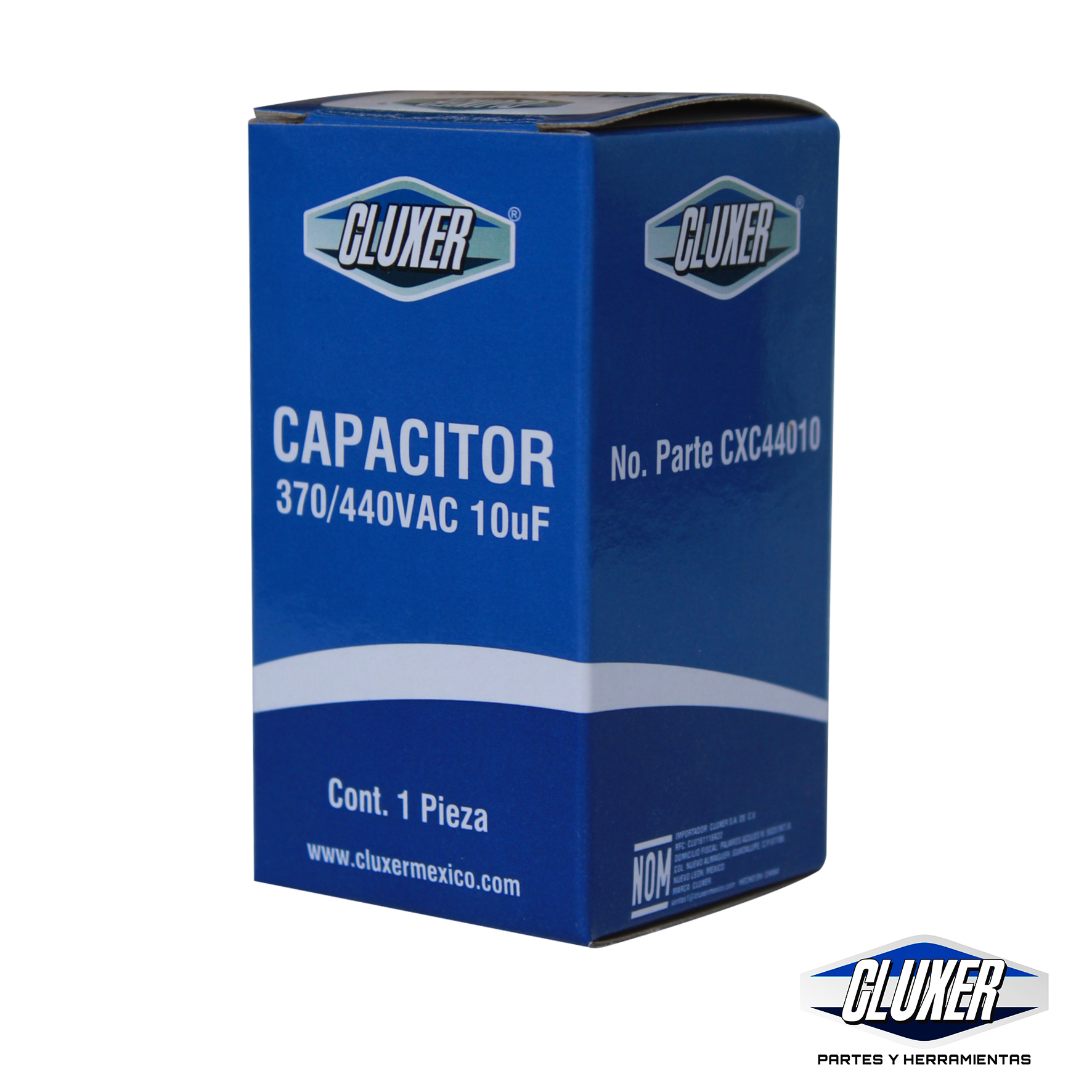 Capacitor De Trabajo, 10Mf, 440Vac +-5%, 50/60Hz / Cluxer - CXC44010