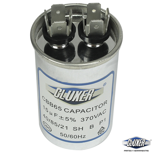 Capacitor de Trabajo, 15Mf, 370VAC +-5%, 50/60Hz, Cluxer 10832 - CXC37015