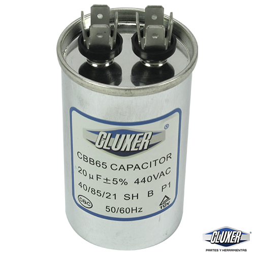 Capacitor de Trabajo, 20Mf, 370VAC +-5%, 50/60Hz, Cluxer - CXC37020