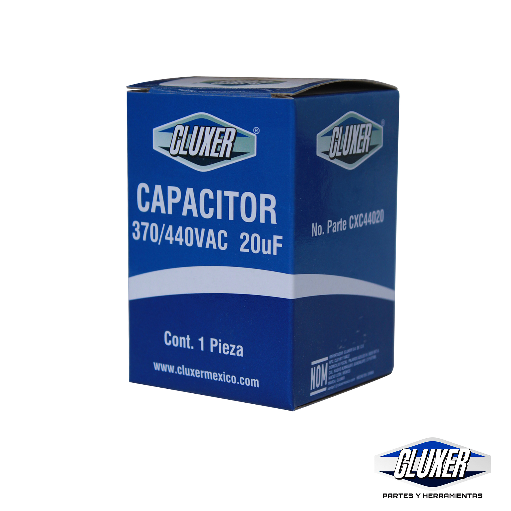 Capacitor De Trabajo, 20Mf, 440Vac +-5%, 50/60Hz / Cluxer - CXC44020