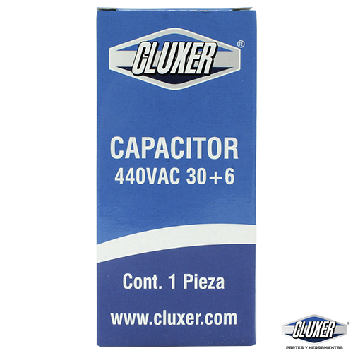 Capacitor De Trabajo, 30/6Mf, 440V  -5%, 50/60Hz / Cluxer - CXC440306