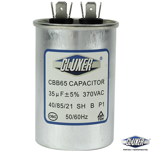 Capacitor de Trabajo, 35Mf, 370VAC +-5%, 50/60Hz, Cluxer CXC37035