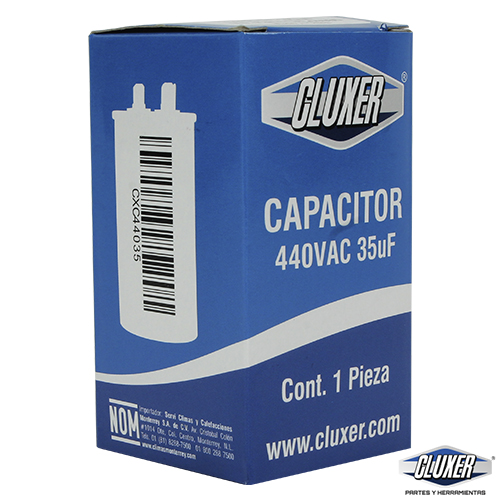 Capacitor De Trabajo, 35Mf, 440Vac +-5%, 50/60Hz / Cluxer - CXC44035