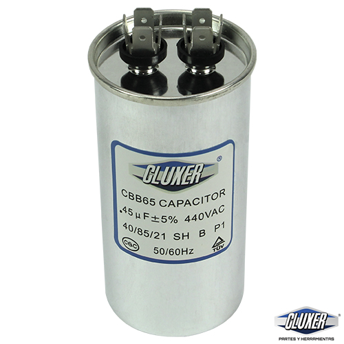 Capacitor De Trabajo, 45Mf, 440Vac +-5%, 50/60Hz / Cluxer - CXC44045