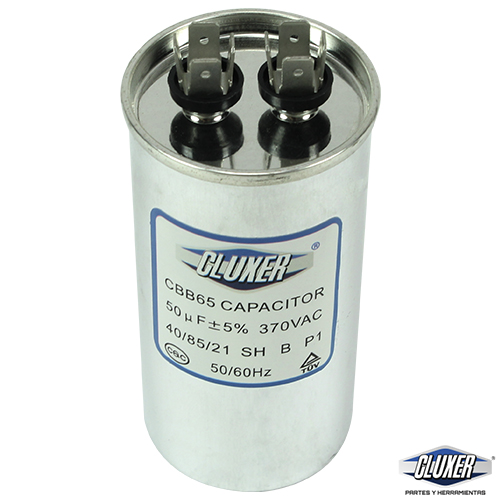 Capacitor de Trabajo, 50Mf, 370VAC +-5, 50/60Hz, Cluxer CXC37050