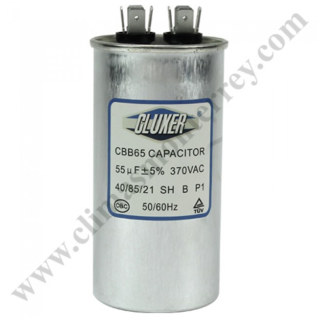 Capacitor De Trabajo, 55Mf, 370Vac +-5%, 50/60Hz, Cluxer - Cxc37055