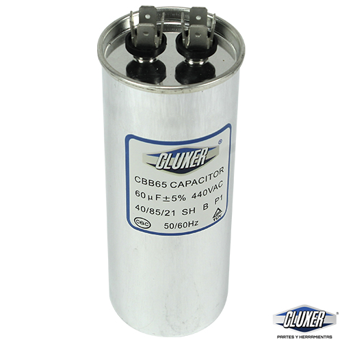 Capacitor De Trabajo, 60Mf, 440Vac +-5%, 50/60Hz / Cluxer - CXC44060