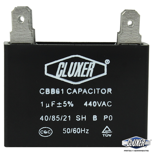 Capacitor De Ventilador, 1Mf, 440Vac +-5%, 50/60Hz / Cluxer - CXCP4401f