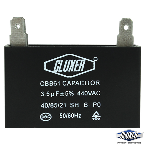 Capacitor De Ventilador, 3.5Mf, 440Vac  -5%, 50/60Hz / Cluxer - CXCP44035