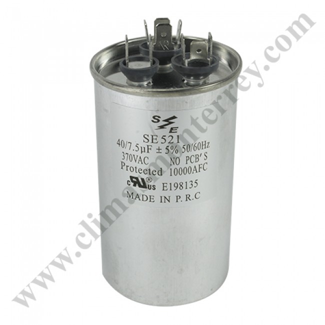 Capacitor Doble 40/7.5 Mf, 50/60 Hz, 370Vac, +/- 5% - 4558 - SE521