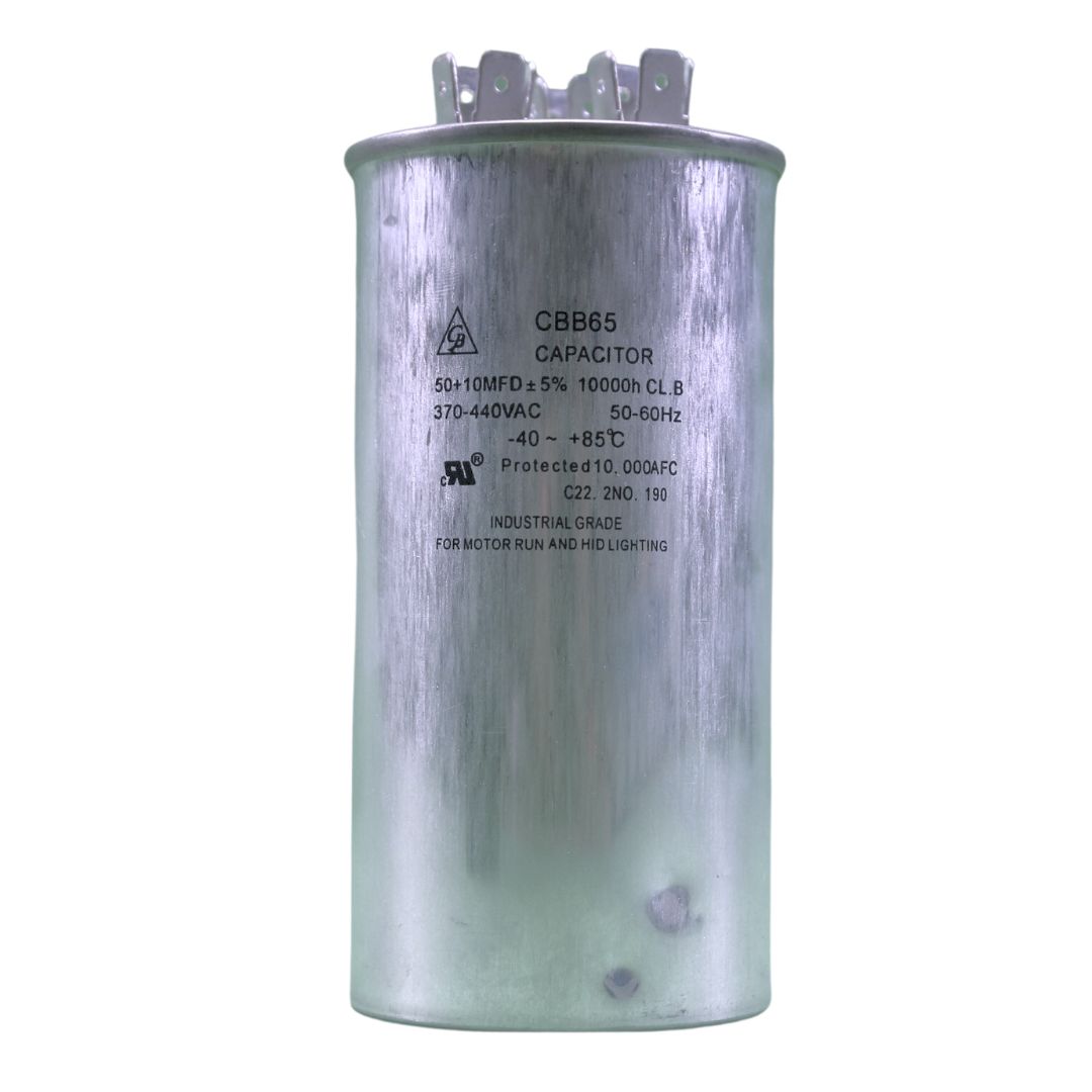 Capacitor Dual 50+10 MFD 440 VAC-CD-R50D+10