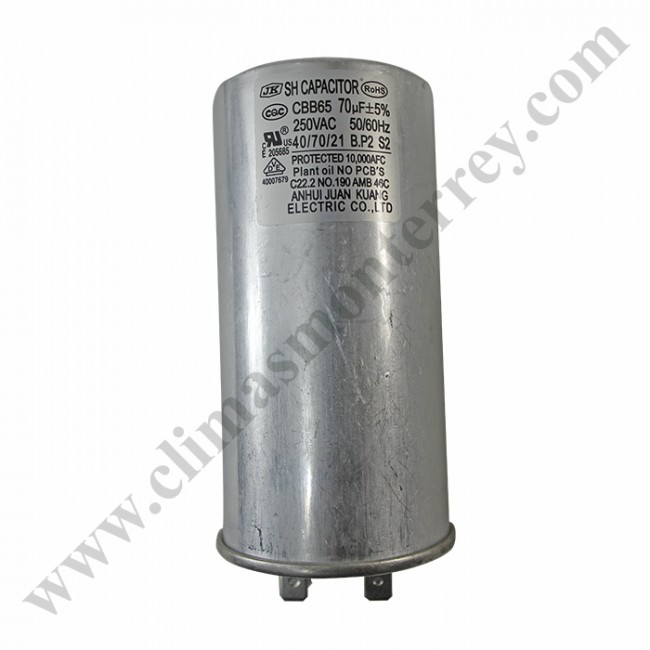 Capacitor Para Compresor Mirage 70Uf 450Vac - 17400103000090