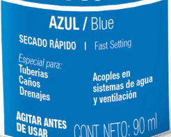 Cemento azul para PVC, hasta 12', bote 90 ml - PPVCA-90 / 42024