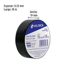 Cinta de aislar de 18 m x 19 mm, negra, Volteck - MV-33 / 46160