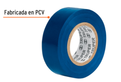 Cinta de aislar de 9 m x 19 mm, azul, Truper - M-22Z / 13514