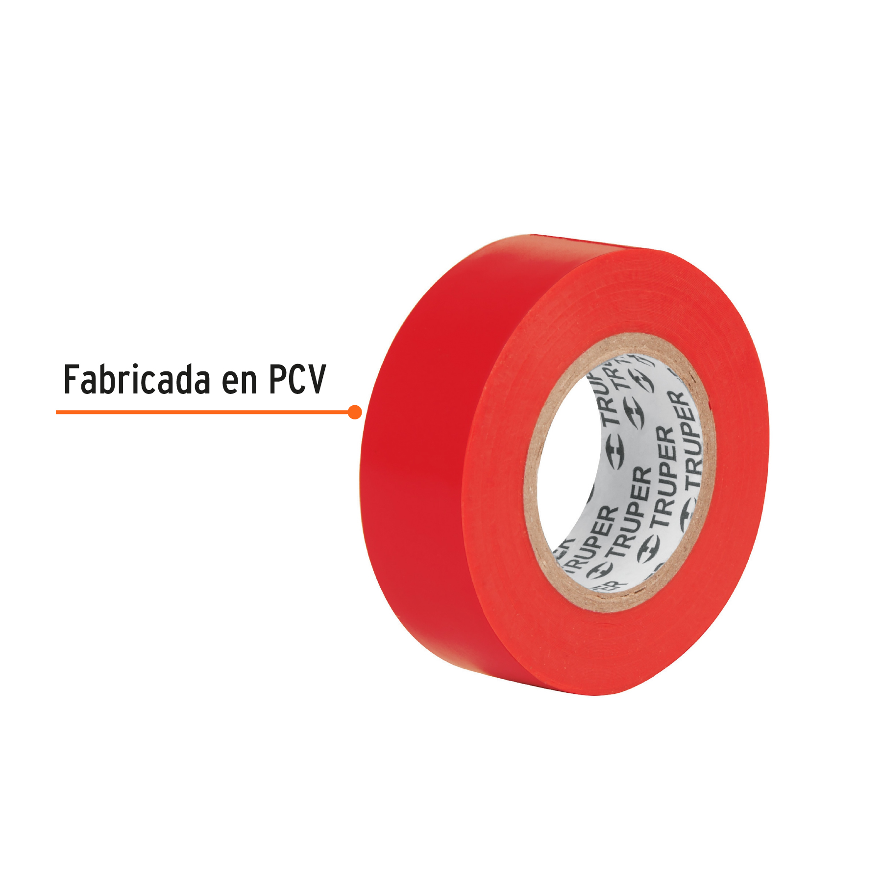 Cinta de aislar de 9 m x 19 mm, roja, Truper - M-22R / 13513