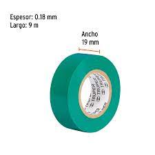 Cinta de aislar de 9 m x 19 mm, verde, Truper - M-22V / 13511