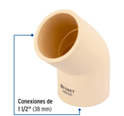 Codo 45° CPVC 1-1/2' - CPVC-865 / 48930