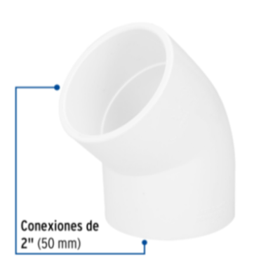 Codo 45° de PVC, 2' - PVC-866 / 45528