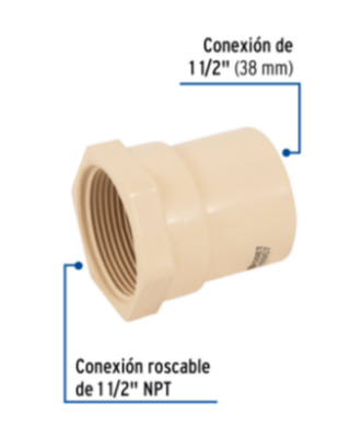 Conector hembra CPVC 1-1/2' - CPVC-605 / 48957