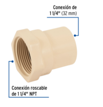 Conector hembra CPVC 1-1/4' - CPVC-604 / 48956