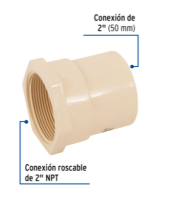 Conector hembra CPVC 2' - CPVC-606 / 48958