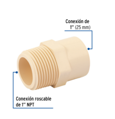 Conector macho de CPVC 1' - CPVC-613 / 45100