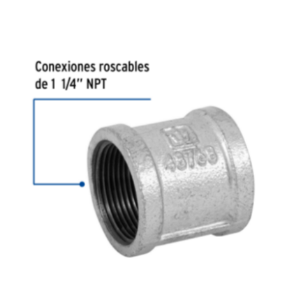 Cople reforzado, acero galvanizado, 1-1/4' - CG-204 / 48768