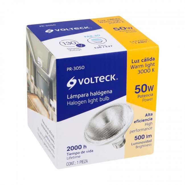 Foco de halógeno tipo PAR 30, 50 w, Volteck - PR-3050 / 47247