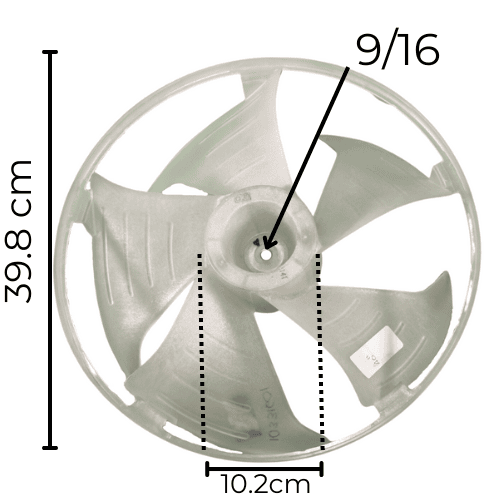 Aspa Para Clima De Ventan Macc1821J, Diametro Externo 39.8Cm, Centro 10M, Flecha 1/2, 5 Hojas Con Aro - 10331601