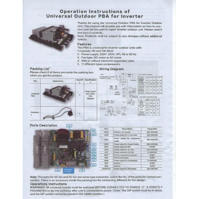 Modulo de Tarjeta de Condensador Universal - 17222000A59952