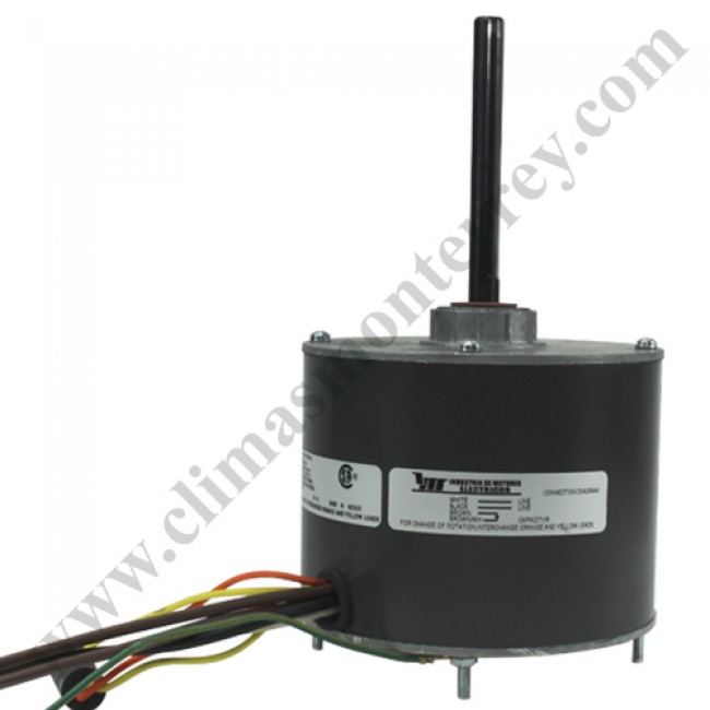 Motor Condensador Cerrado, 0.25Hp, 460V, 60Hz, 0.85A, 1Ph, 1075 Rpm, Reversible, Capacitor 5 Mf 370Vac, Baleros - 648-410/31