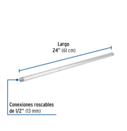 Niple, acero galvanizado, 1/2' x 24', cédula 40 - CG-408 / 47523