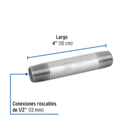 Niple, acero galvanizado, 1/2' x 4', cédula 40 - CG-403 / 47518