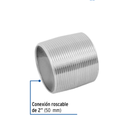 Niple, acero galvanizado, cuerda corrida, 2' - CG-476 / 48791