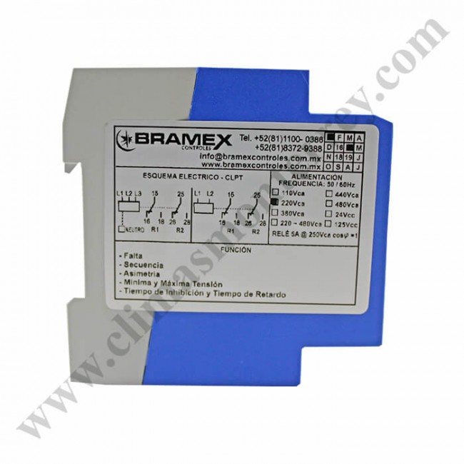 Protector De Fases 220/3F Bramex - Clpt22/3F-A