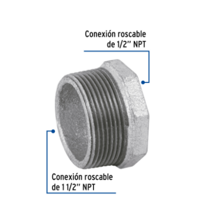 Reducción bushing, acero galvanizado, 1-1/2 x 1/2' - CG-237 / 48777