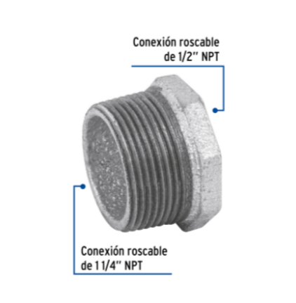 Reducción bushing, acero galvanizado, 1-1/4 x 1/2' - CG-234 / 48774