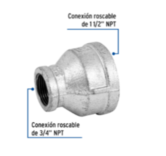 Reducción campana, acero galvanizado, 1-1/2x3/4' - CG-298 / 48765