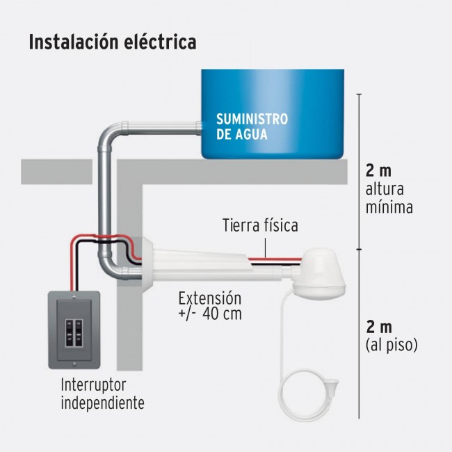 Regadera eléctrica, 4 temperaturas, azul - REGEL-4A / 45155