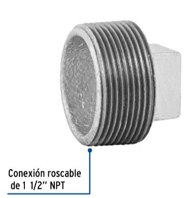 Tapón macho, acero galvanizado, 1-1/2' - CG-315 / 48784