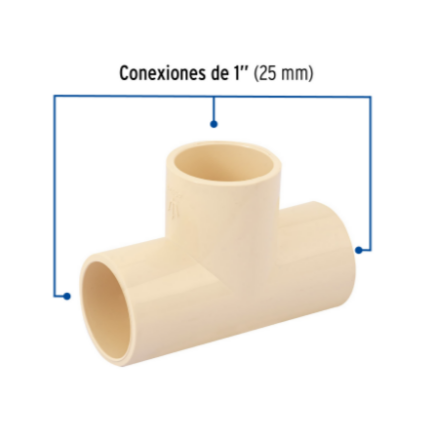 Tee sencilla de CPVC, 1' - CPVC-763 / 45071