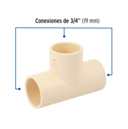 Tee sencilla de CPVC, 3/4' - CPVC-762 / 45070